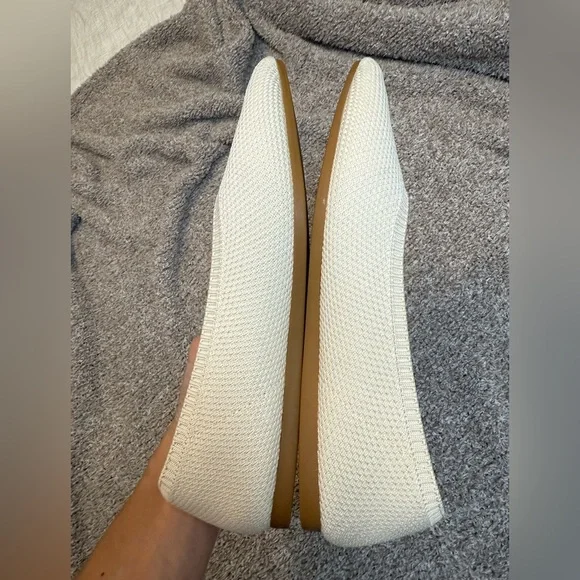Vivaia Aria Pointed Toe Ballet Flats Cream Ivory Water Resistant Size 38.5/7.5 - Picture 6 of 7